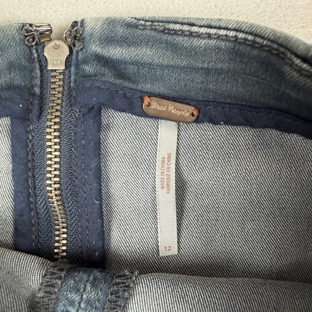 Free People Modern Femme Denim Mini Skirt US 12 soft stretch - Picture 2 of 6